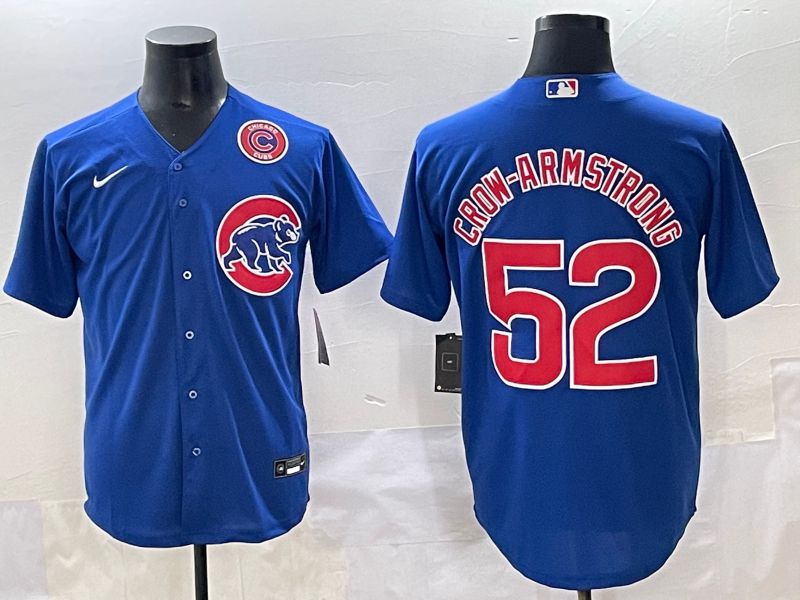 Men 2025 Chicago Cubs #52 Crow-Armstrong Blue Game Nike MLB Jersey style 6